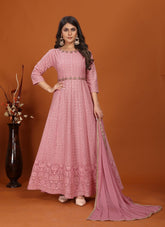 Exquisite looking pink colour gown